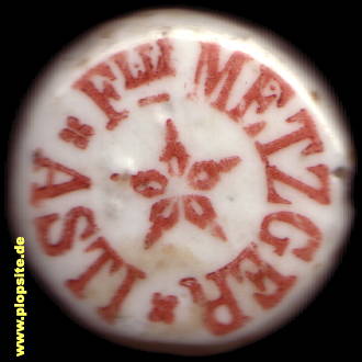 Picture of a ceramic Hutter stopper from: Birra Fratelli Metzger, Asti, Italy