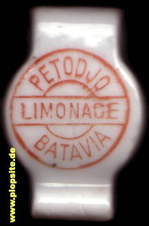 Picture of a ceramic Hutter stopper from: Batavia, Limonade Petodjo,  ID, unbekannt, Indonesia