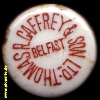 Bügelverschluss aus: Thomas R. Caffrey & Son Ltd., Mountain Brewery, Belfast, Béal Feirste, Großbritannien