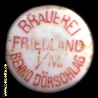 Bügelverschluss aus: Brauerei Benno Dörschlag, Friedland / Mecklenburg, Friedland bei Neubrandenburg, Deutschland