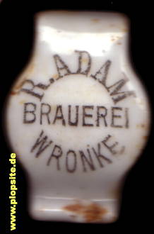 Bügelverschluss aus: Brauerei R. Adam, Wronke, Wronki, Warthestadt, Polen