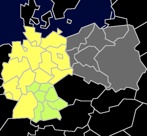 Landkarte um eine Region aus Deutschland (oder Polen) auszuwählen