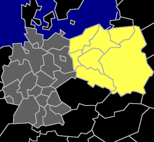 Landkarte um eine Region aus Deutschland (oder Polen) auszuwählen