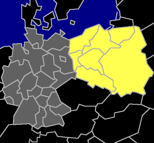 Mapa, aby wybrać region z Niemiec (lub Polska)