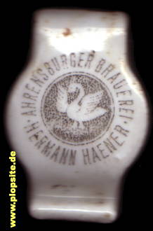 Picture of a ceramic Hutter stopper from: Bierbrauerei Hermann Haener, vorm. C.O. Wolfram, Ahrensburg, Germany