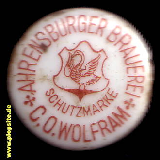 Picture of a ceramic Hutter stopper from: Brauerei C.O. Wolfram  , Ahrensburg, Germany