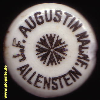 Picture of a ceramic Hutter stopper from: Allenstein, J.F. Augustin Nachfahren,  PL, unbekannt, Poland