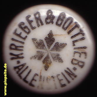 Picture of a ceramic Hutter stopper from: Allenstein, Krieger & Gottlieb,  PL, unbekannt, Poland