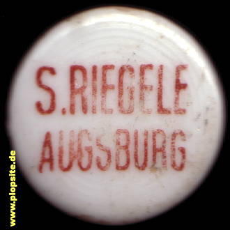 Picture of a ceramic Hutter stopper from: Brauerei Riegele  , Augsburg, Germany