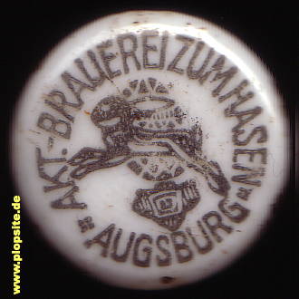 Picture of a ceramic Hutter stopper from: Brauerei zum Hasen, Augsburg, Germany