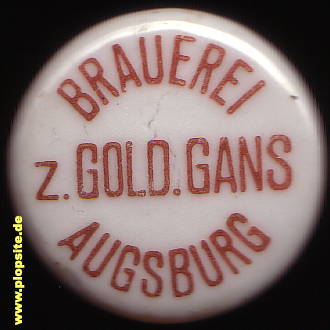 Picture of a ceramic Hutter stopper from: Brauerei zur Goldenen Gans, Augsburg, Germany
