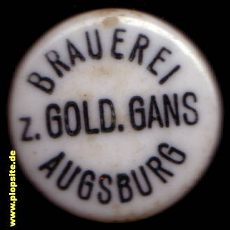 Picture of a ceramic Hutter stopper from: Brauerei zur Goldenen Gans, Augsburg, Germany