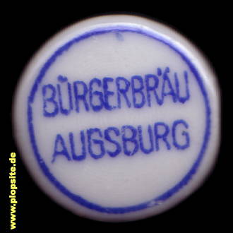 Picture of a ceramic Hutter stopper from: Bürgerbräu, Augsburg, Germany
