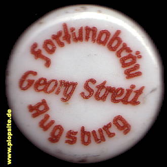 Picture of a ceramic Hutter stopper from: Fortunabräu, Georg Streit, Augsburg, Germany