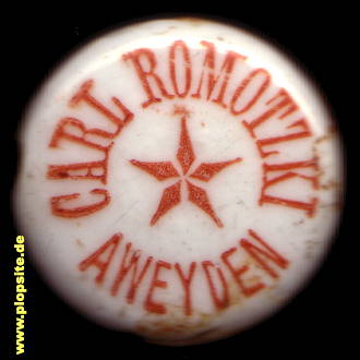 Picture of a ceramic Hutter stopper from: Aweyden, Carl Romotzki,  PL, unbekannt, Poland