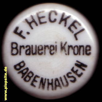 Bügelverschluss aus: Brauerei zur Krone, Franz Heckel, Babenhausen / Schwaben, Deutschland