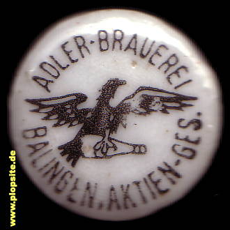 Picture of a ceramic Hutter stopper from: Adler Brauerei AG, Balingen, Bamberg, Germany