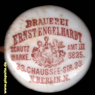 Picture of a ceramic Hutter stopper from: Brauerei Engelhardt, Pankow, Germany