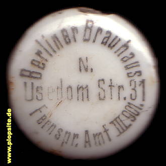 Picture of a ceramic Hutter stopper from: Brauhaus Usedomstrasse, Gesundbrunnen, Mitte, Germany