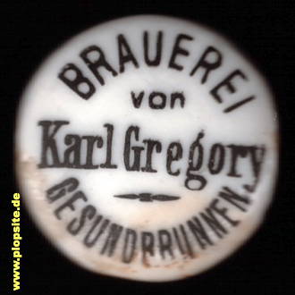 Picture of a ceramic Hutter stopper from: Brauerei Gregory, Gesundbrunnen, Mitte, Germany