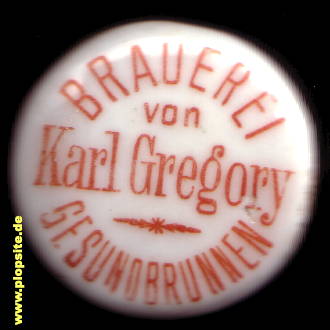 Picture of a ceramic Hutter stopper from: Brauerei Karl Gregory, Gesundbrunnen, Mitte, Germany