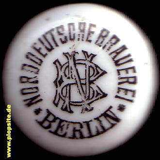 Picture of a ceramic Hutter stopper from: Norddeutsche Brauerei, Gesundbrunnen, Mitte, Germany