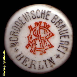 Picture of a ceramic Hutter stopper from: Norddeutsche Brauerei , Gesundbrunnen, Mitte, Germany