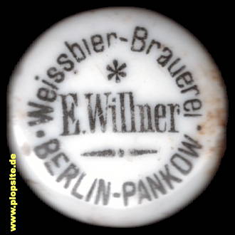 Picture of a ceramic Hutter stopper from: Weißbier Brauerei E. Willner, Pankow, Germany
