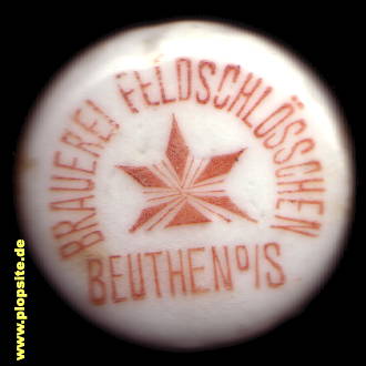 BŸügelverschluss aus: Brauerei Feldschlößchen, vormals Hübner & Co., Beuthen o./S., Bytom, Oberbeuthen, Polen