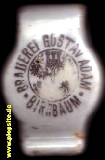 Picture of a ceramic Hutter stopper from: Brauerei Gustav Adam, Birnbaum, Międzychód, Poland