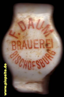 BŸügelverschluss aus: Brauerei Friedrich Daum, Inhaber Albert Daum, Bischofsburg, Biskupiec, Polen