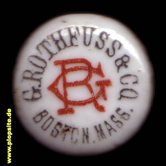 Picture of a ceramic Hutter stopper from: Boston, MA, G. Rothfuss & Co.,  US, unbekannt, USA