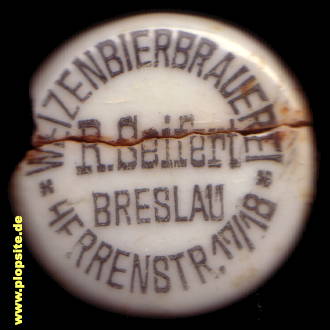 Bügelverschluss aus: Weizenbierbrauerei Reinhardt Seifert, Breslau, Wrocław, Polen