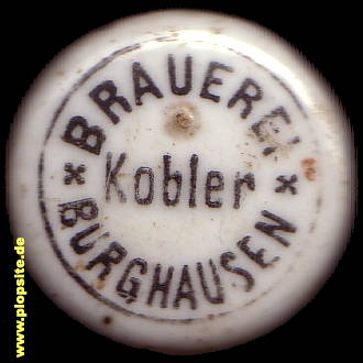 Picture of a ceramic Hutter stopper from: Weißbierbrauerei Johann Kobler, Burghausen / Salzach, Germany