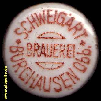 Picture of a ceramic Hutter stopper from: Brauerei Anton Schweigart, Burghausen / Salzach, Germany