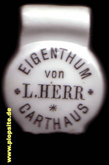 Picture of a ceramic Hutter stopper from: Brauerei L. Herr, Carthaus, Karthaus, Kartuzy, Poland