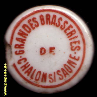 Picture of a ceramic Hutter stopper from: Grandes Brasseries, Chalon - sur - Saône, France