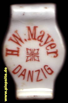 Picture of a ceramic Hutter stopper from: Brauerei H.W. Mayer, Danzig, Gdańsk, Poland