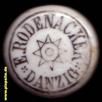 Picture of a ceramic Hutter stopper from: Brauerei E. Rodenacker, 