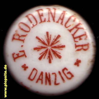 Picture of a ceramic Hutter stopper from: Brauerei E. Rodenacker, 