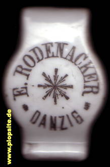 Picture of a ceramic Hutter stopper from: Brauerei Rodenacker, Danzig, Gdańsk, Poland