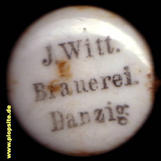 Picture of a ceramic Hutter stopper from: Brauerei J. Witt, Danzig, Gdańsk, Poland