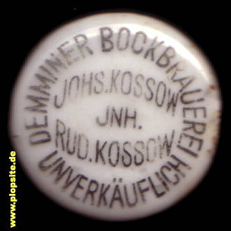 BŸügelverschluss aus: Bockbrauerei Johannes Kossow, Inh. Rudolf Kossow, Demmin, Deutschland