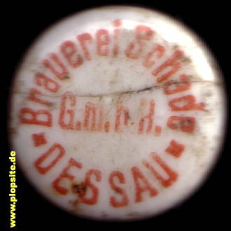 Picture of a ceramic Hutter stopper from: Brauerei Schade GmbH, Dessau, Germany