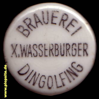 Picture of a ceramic Hutter stopper from: Brauerei Xaver Wasserburger, Dingolfing, Germany