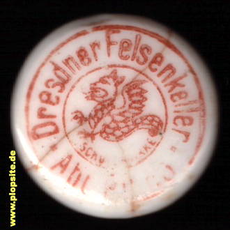 Picture of a ceramic Hutter stopper from: Brauerei zum Felsenkeller, Dresden, Germany