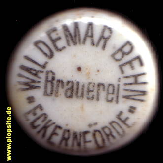 Bügelverschluss aus: Brauerei Waldemar Behn, Eckernförde, Egernførde, Deutschland