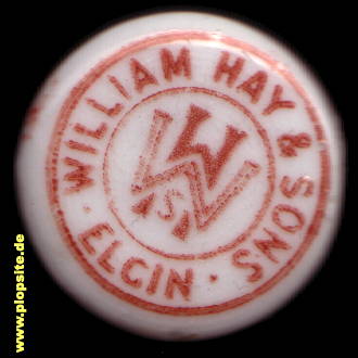 BŸÜgelverschluss aus: William Hay & Sons, Ginger Beer, Elgin, Ailgin, Großbritannien