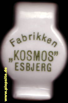 Picture of a ceramic Hutter stopper from: Fabrikken „Kosmos“, Mineralvandsfabriken, Esbjerg, Esberg, Denmark