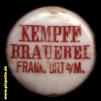 Picture of a ceramic Hutter stopper from: Brauerei Kempff, Frankfurt / Main, Germany